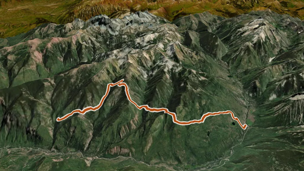 3-D terrain view of Lily Lake Trail
