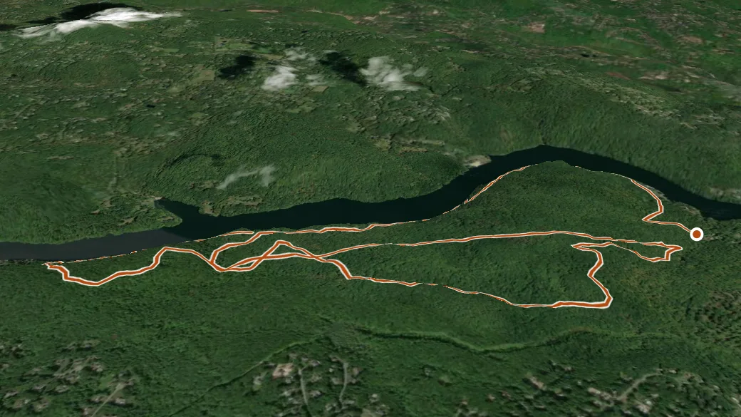 3-D terrain view of Zoar Trail