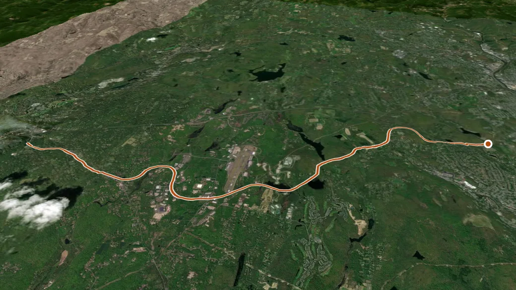 3-D terrain view of Larkin Bridle Trail