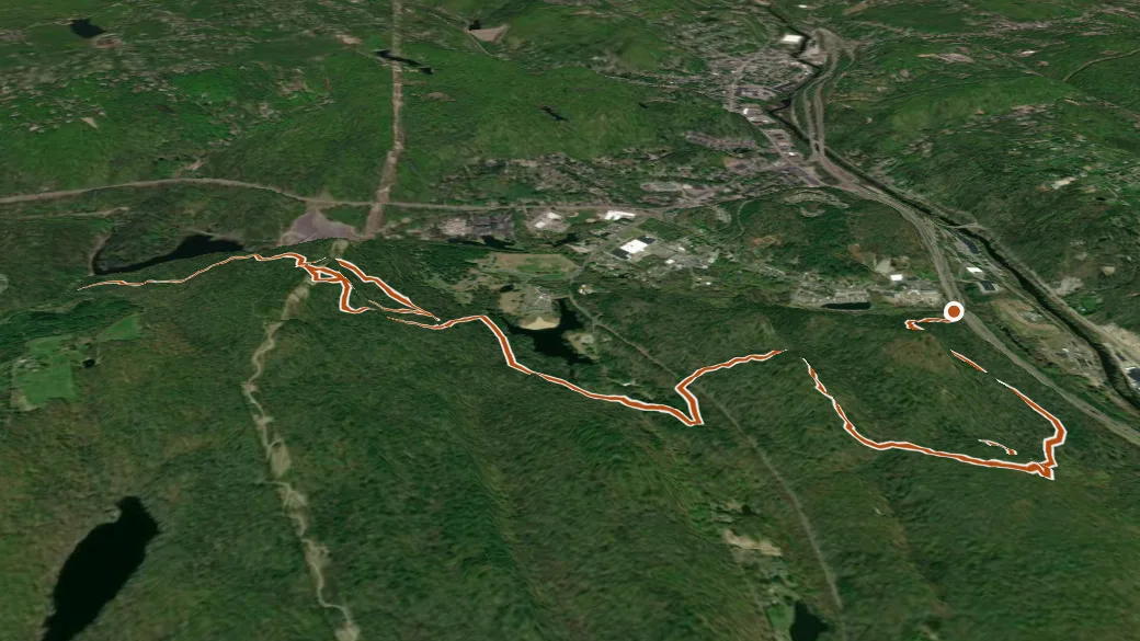 3-D terrain view of Mattatuck Trail