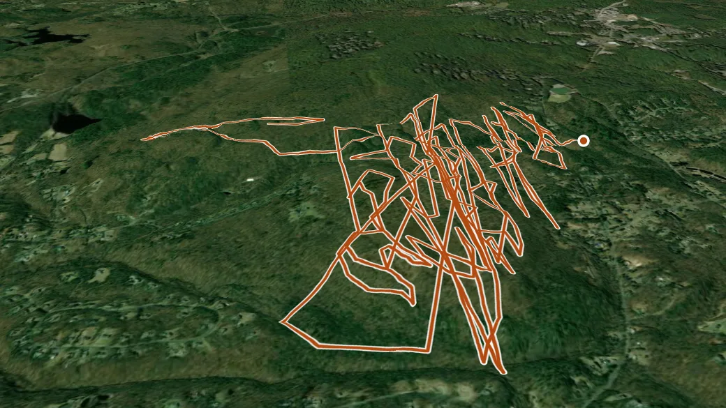 3-D terrain view of Nassahegon Forest Trail