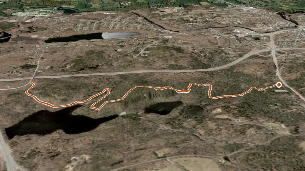 3-D terrain view of Old Furnace Trail