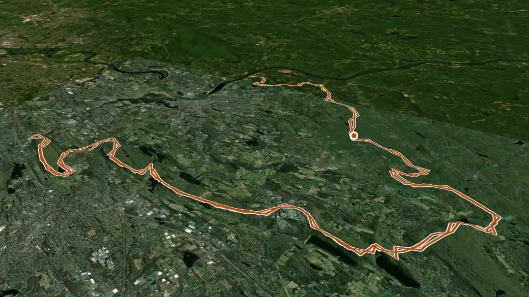 3-D terrain view of New England National Scenic Trail