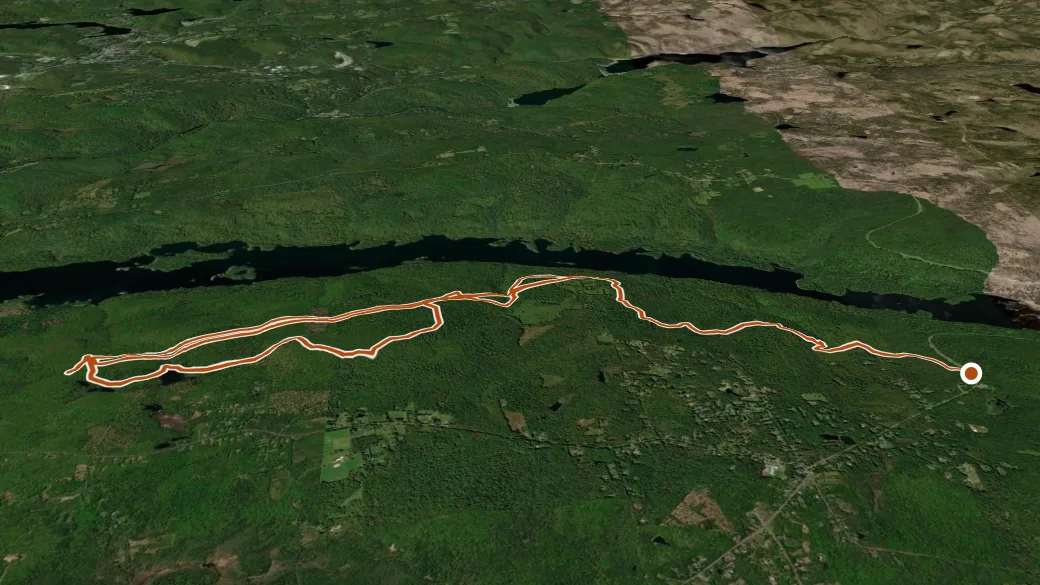 3-D terrain view of Tunxis Trail