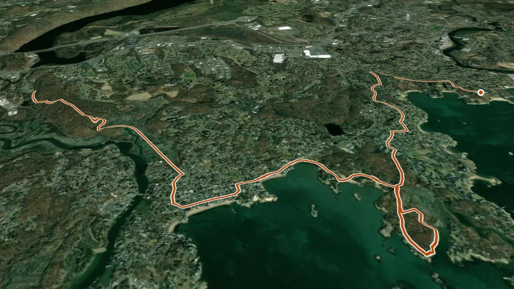 3-D terrain view of Short Beach