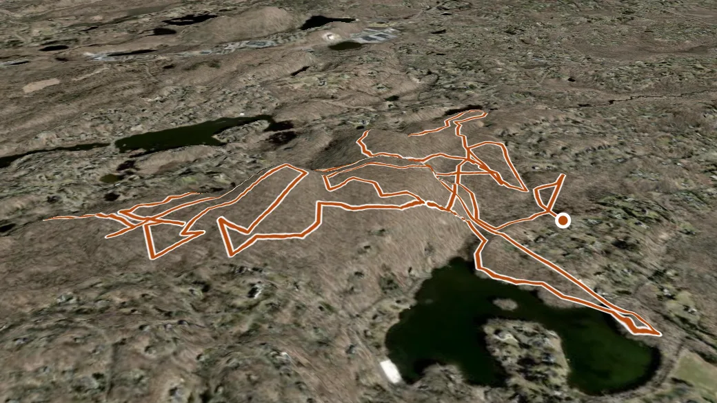 3-D terrain view of Pierrepont Park Trail