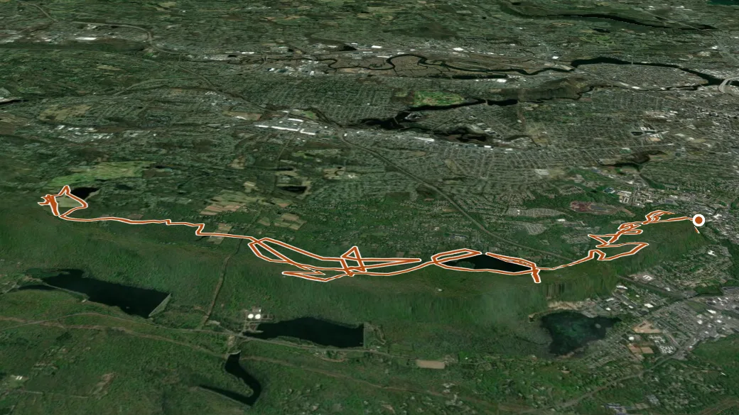 3-D terrain view of West Rock Park Trail