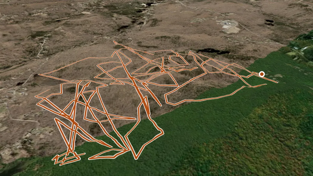 3-D terrain view of Shenipsit Forest Trail
