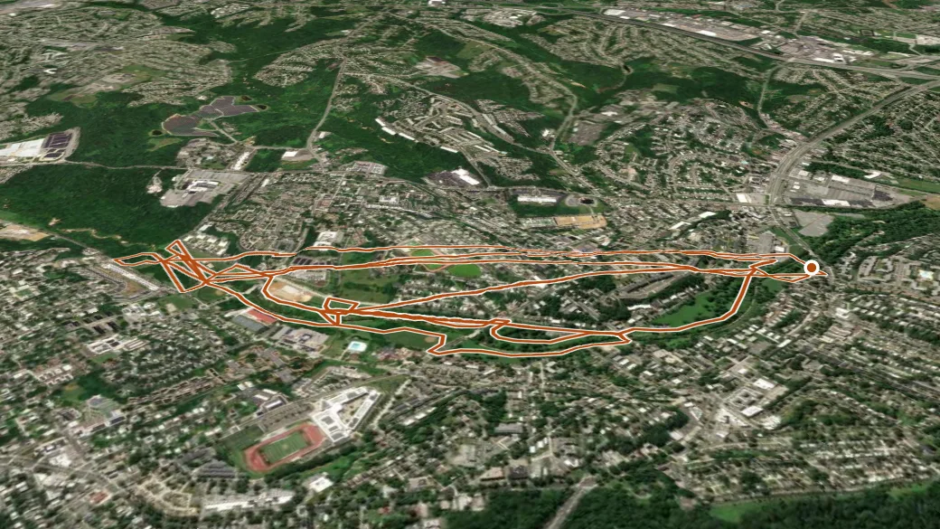 3-D terrain view of Oxon Run Trail
