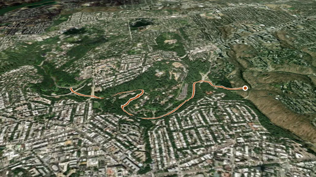 3-D terrain view of Bike Trail #5
