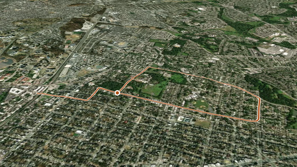 3-D terrain view of Potomac Heritage National Scenic Trail