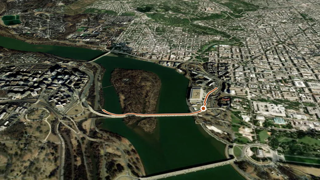 3-D terrain view of T. Roosevelt Bridge Crossing