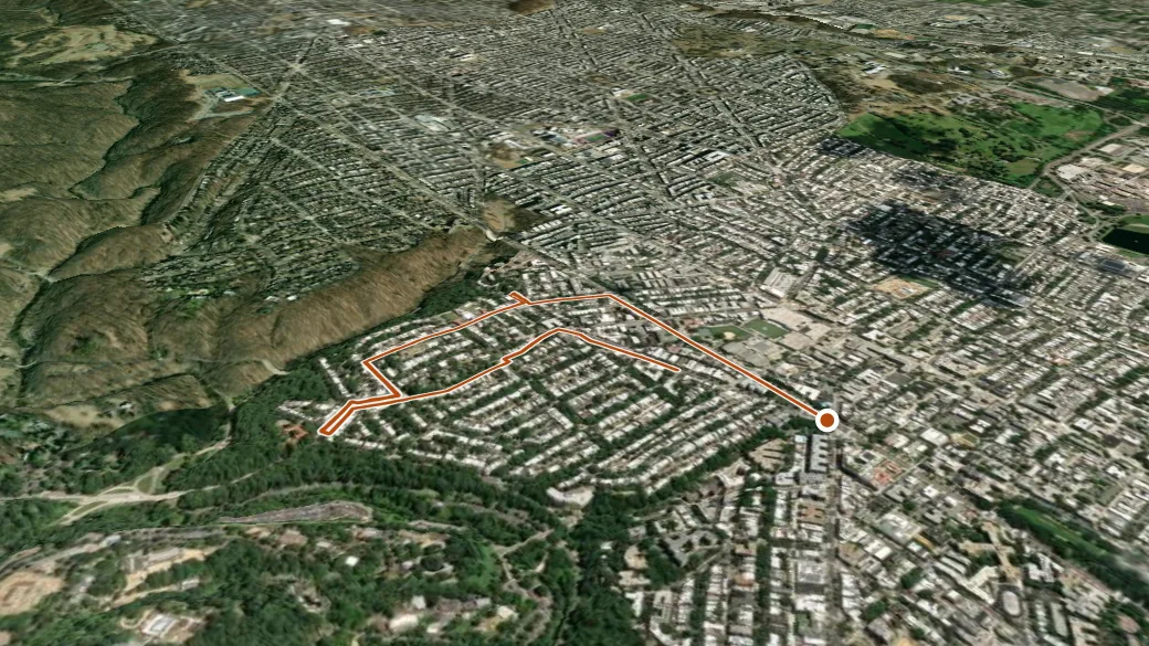 3-D terrain view of Mount Pleasant Heritage Trail: Village in the City