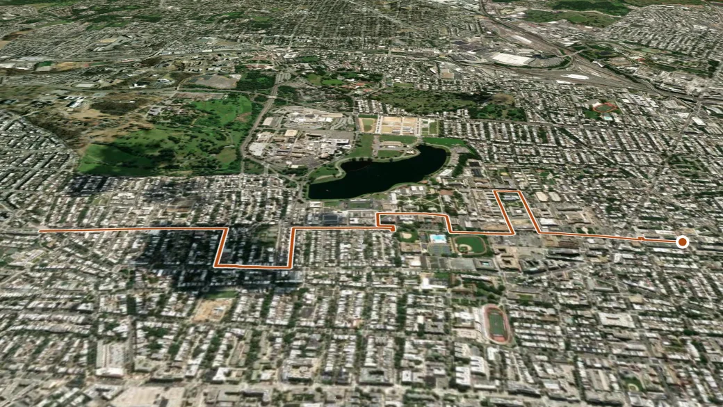 3-D terrain view of Georgia Ave./Pleasant Plains Heritage Trail: Lift Every Voice