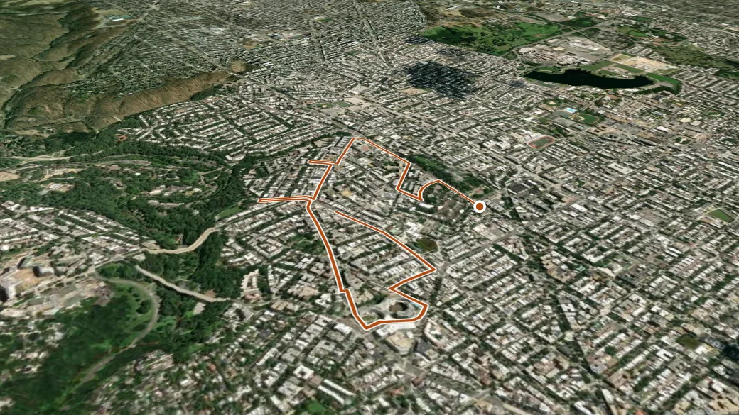 3-D terrain view of Adams Morgan Heritage Trail: Roads to Diversity