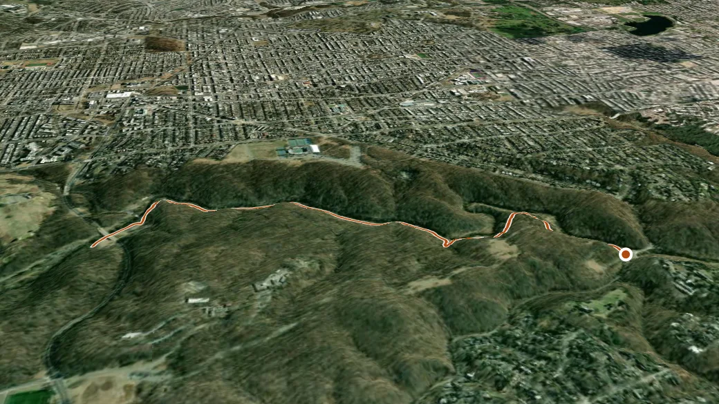 3-D terrain view of Black Horse Trail