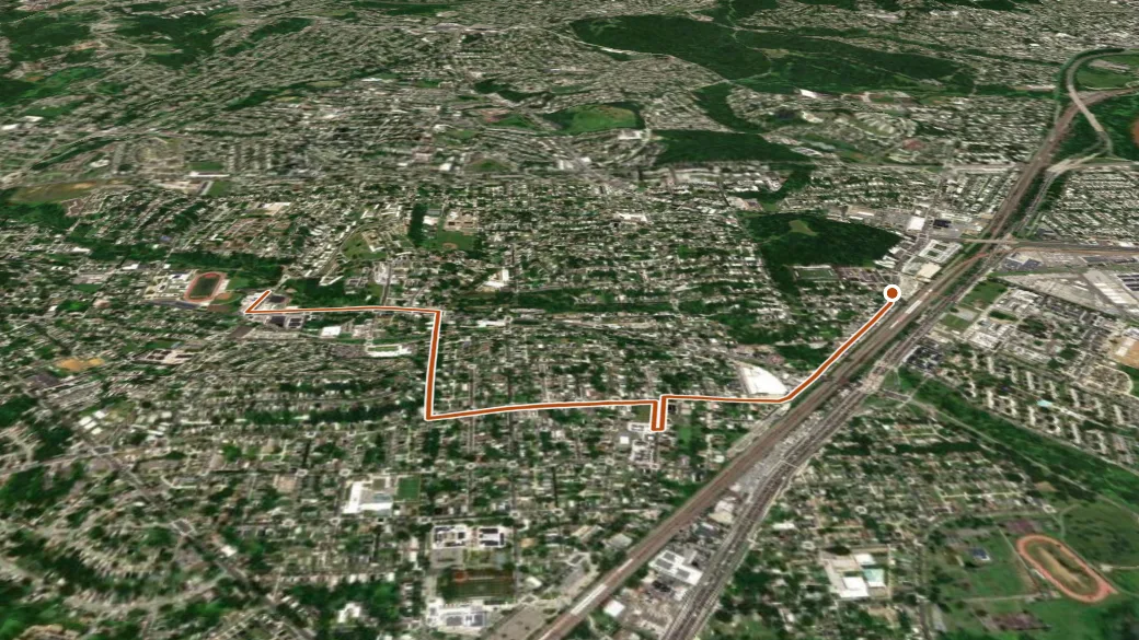3-D terrain view of Greater Deanwood Heritage Trail: A Self-Reliant People