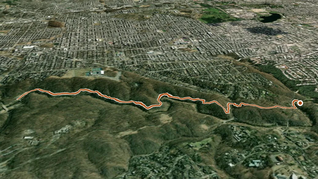 3-D terrain view of Valley Trail