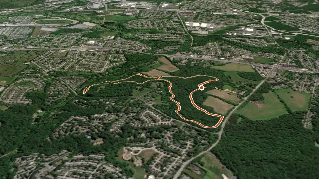 3-D terrain view of Chestnut Hill