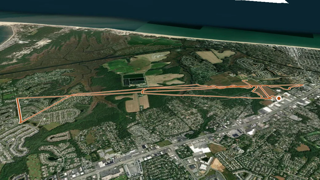 3-D terrain view of Junction & Breakwater Trail