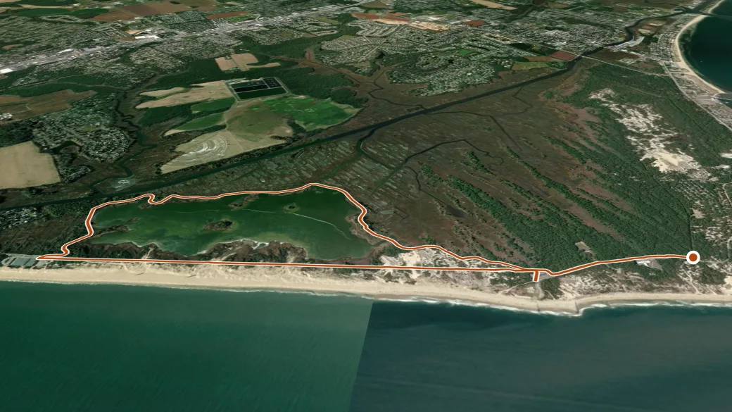 3-D terrain view of Gordons Pond Trail