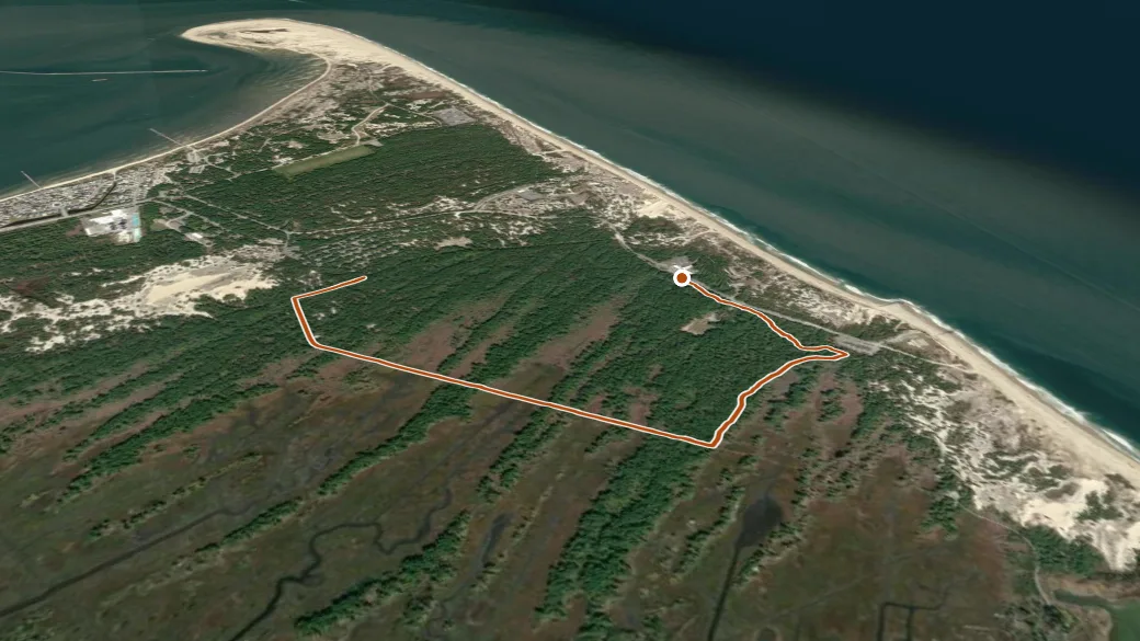 3-D terrain view of Walking Dunes Trail
