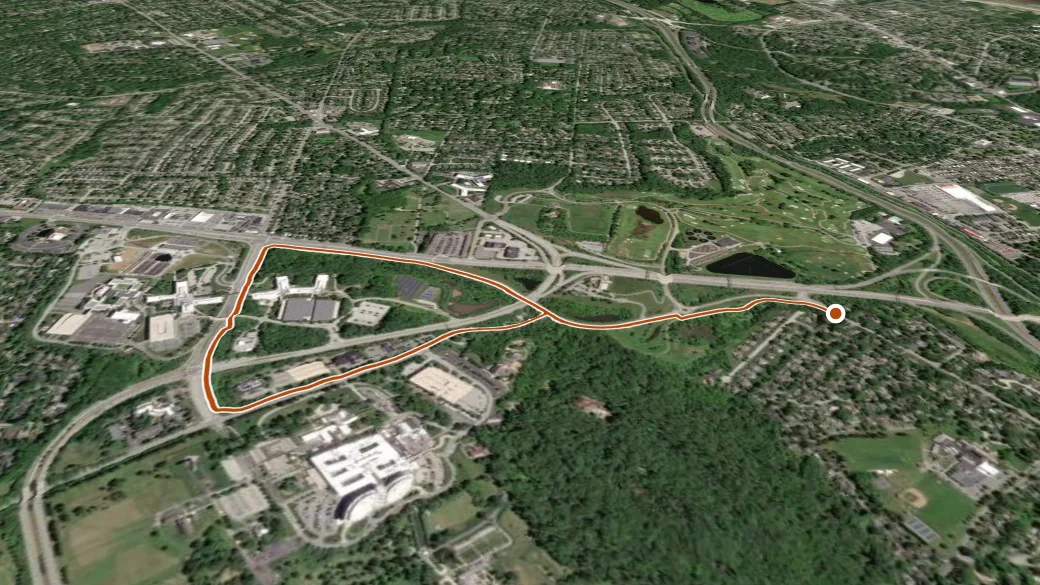 3-D terrain view of Pathway