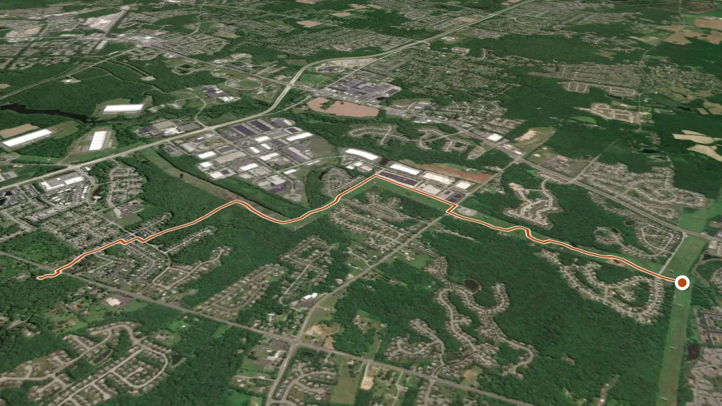 3-D terrain view of Mason Dixon Trail