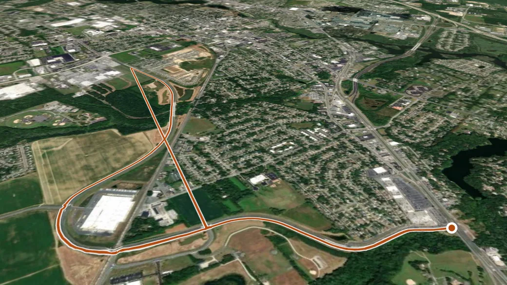 3-D terrain view of POW-MIA Walkway