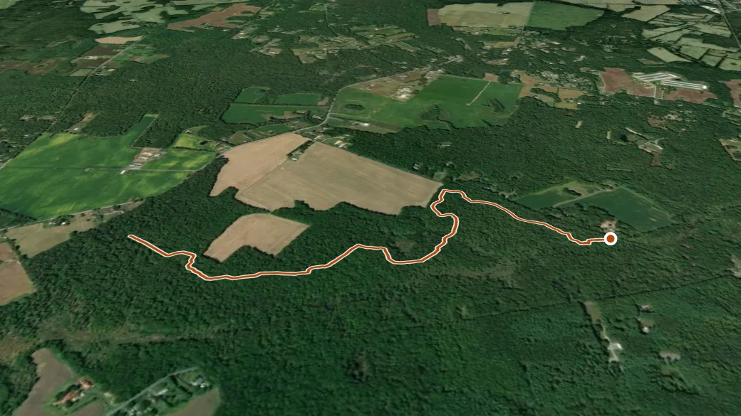 3-D terrain view of Red Trail