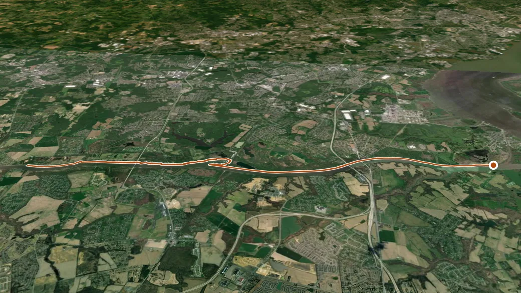 3-D terrain view of Michael Castle Trail