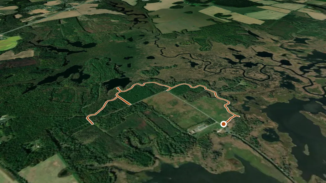 3-D terrain view of Blue Goose Trail
