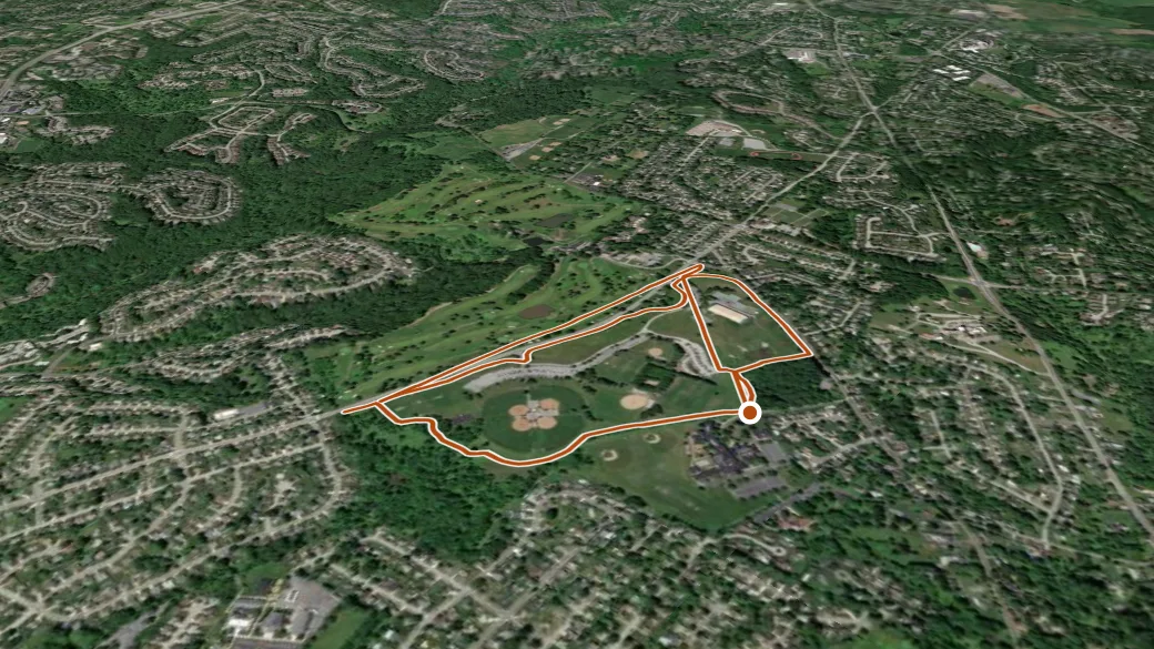 3-D terrain view of DelCastle Loop