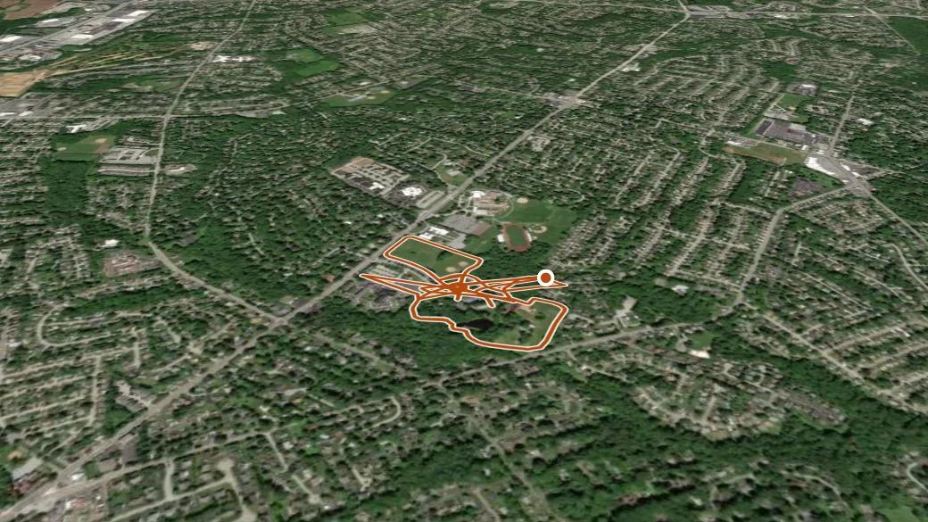 3-D terrain view of Talley Day Park