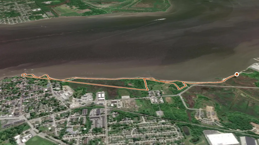 3-D terrain view of Battery Park Trail