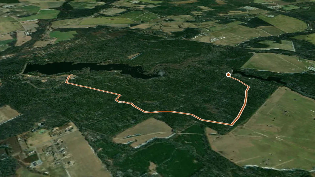 3-D terrain view of Huckleberry Trail