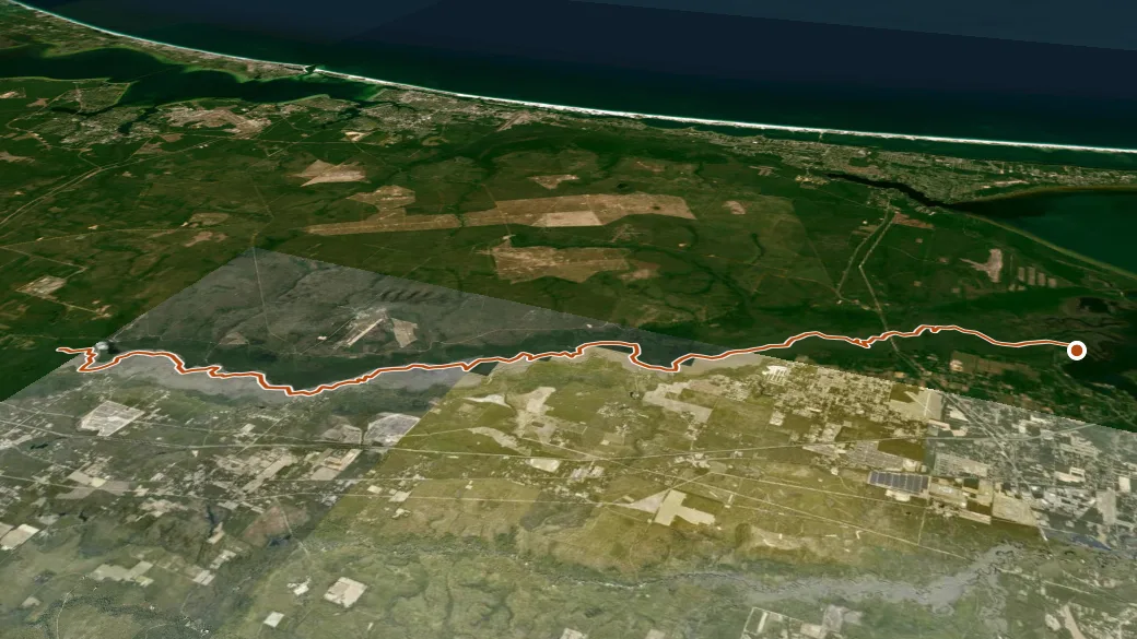 3-D terrain view of Yellow River State Trail