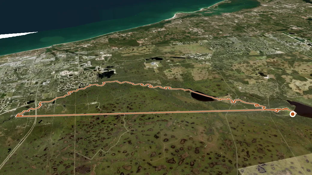 3-D terrain view of Myakka River Trail