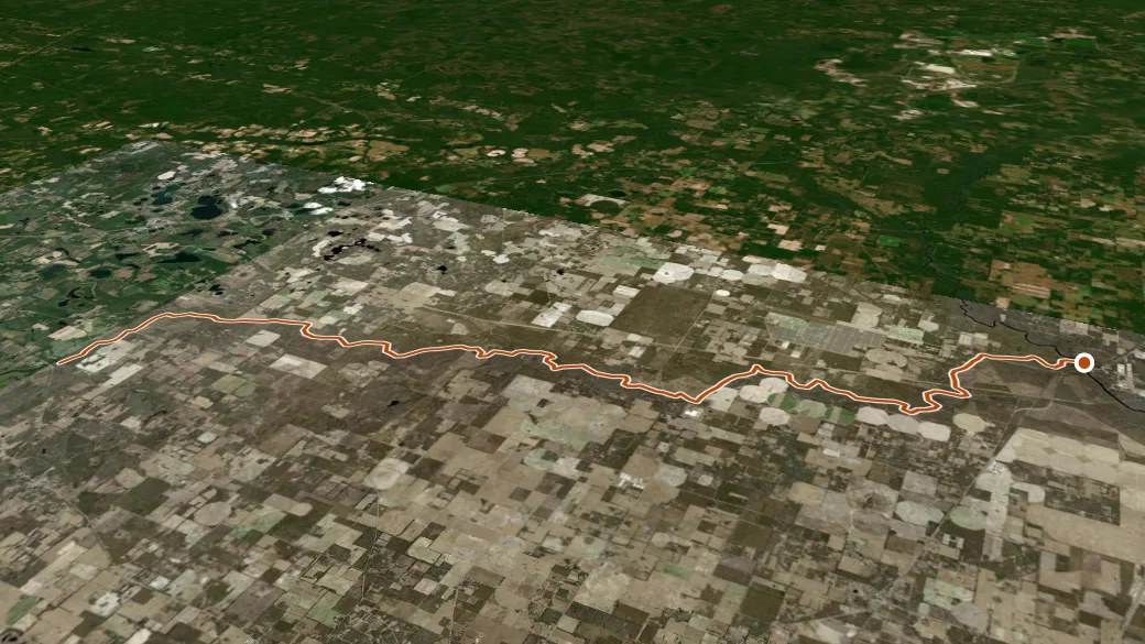 3-D terrain view of Withlacoochee River North Trail