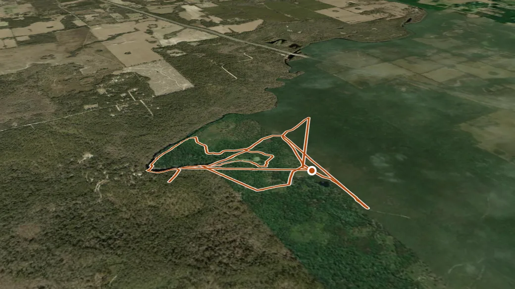 3-D terrain view of O'leno State Park Trail