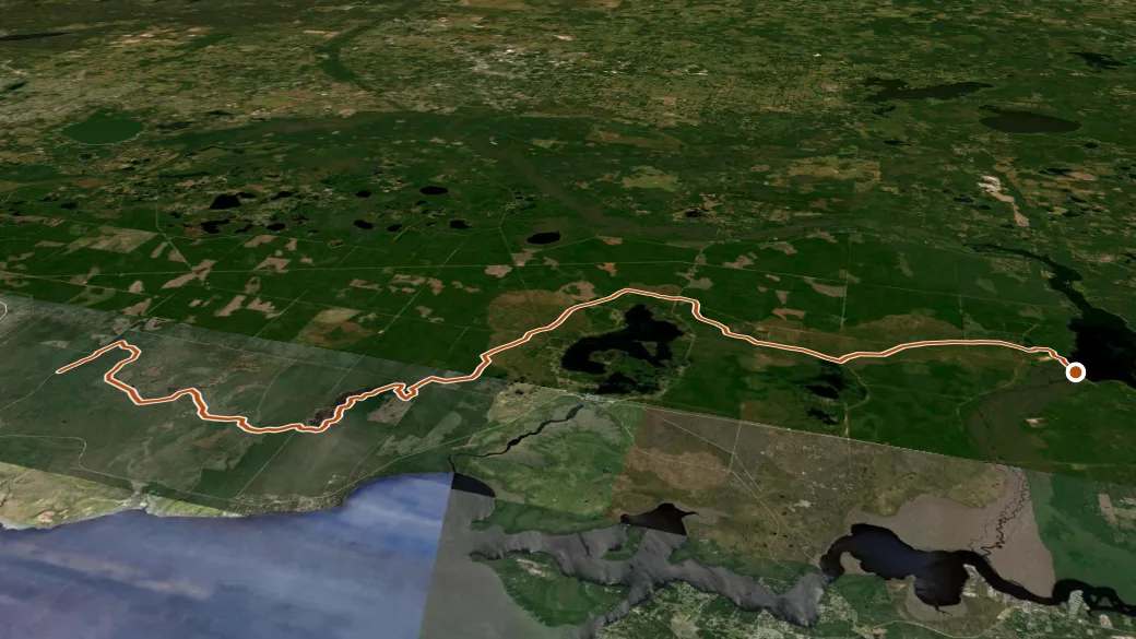 3-D terrain view of Fnst - Lake George Section