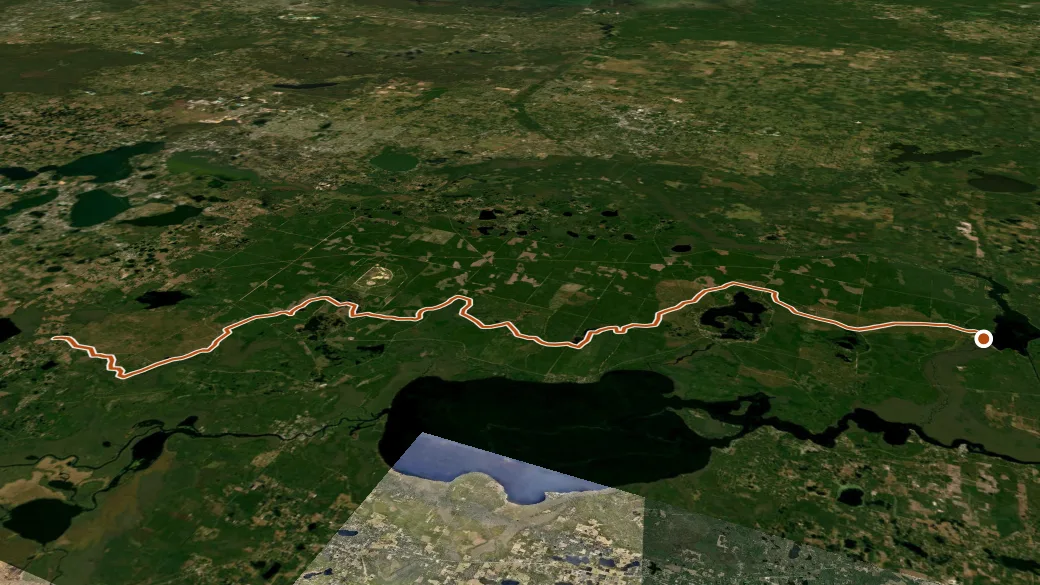 3-D terrain view of Florida National Scenic Trail