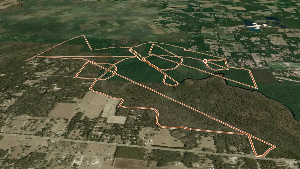 3-D terrain view of River Rise Preserve State Park Trail