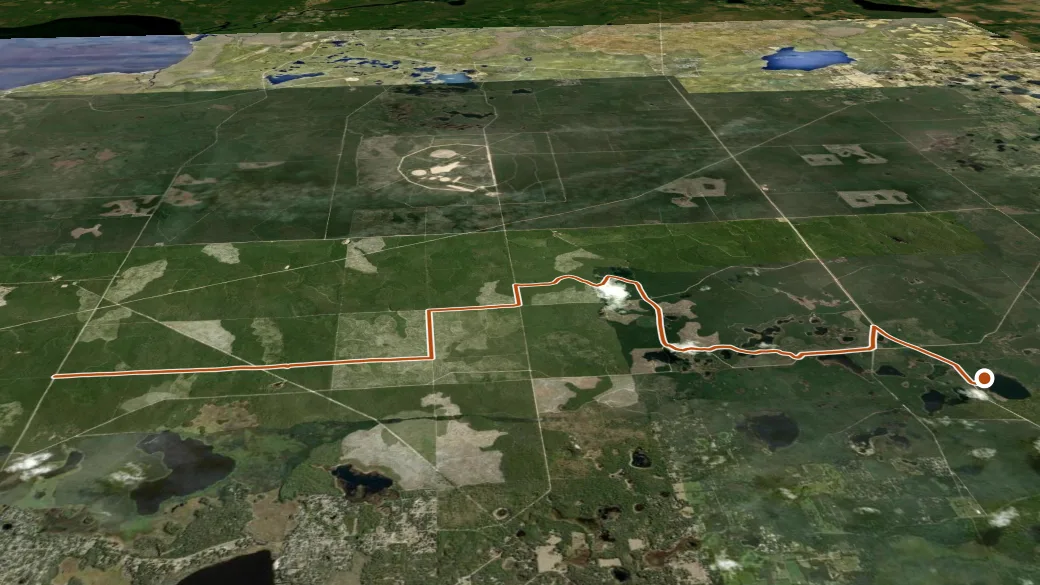 3-D terrain view of LAM Horse Trail