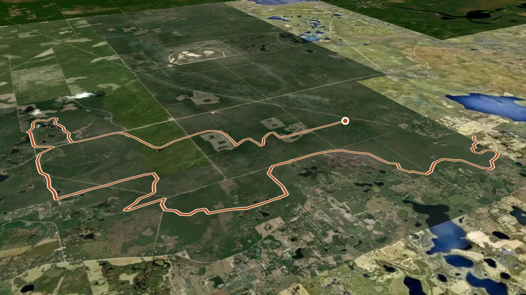 3-D terrain view of Prairie Riding Loop