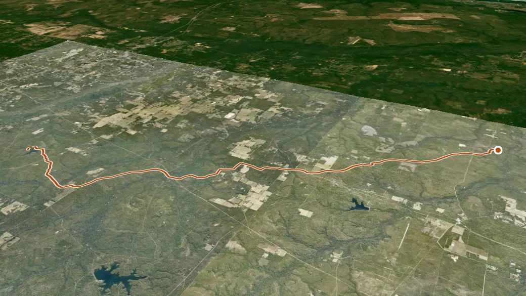 3-D terrain view of Jackson Red Ground Trail