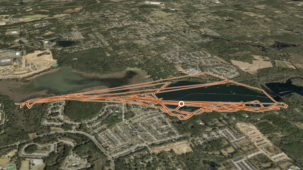 3-D terrain view of Lafayette Heritage Trail Park Trail