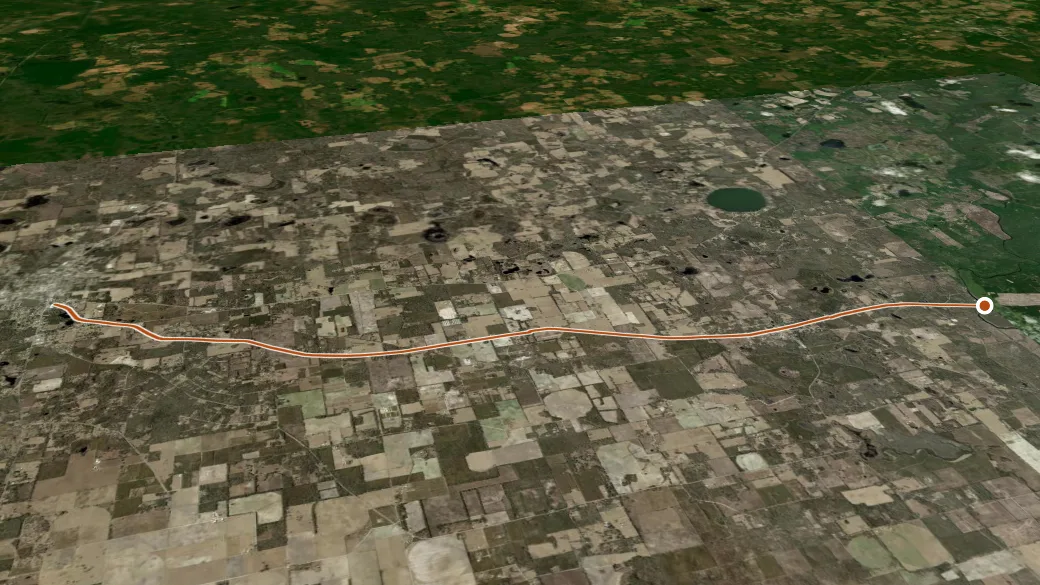 3-D terrain view of Four Freedoms Trail