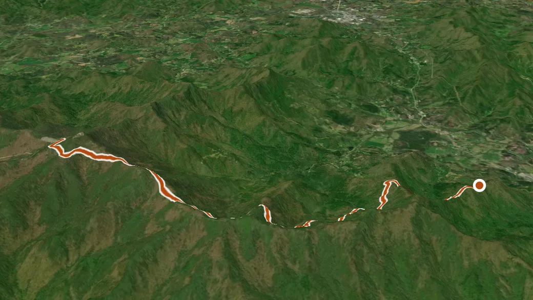 3-D terrain view of Wagon Train
