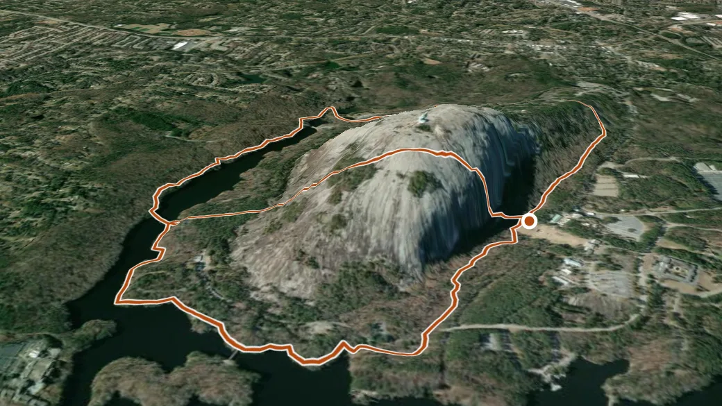 3-D terrain view of Cherokee Trail